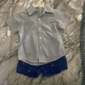 3month BLUE AND WHITE STRIPES 2 PIECE SET